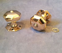 Pair of Gibbons Octagonal Brass Door Handles