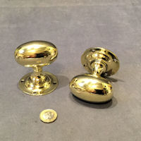 Pair of Gibbons Oval Brass Door Handles DH905
