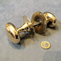 Pair of Gibbons Oval Brass Door Handles DH941