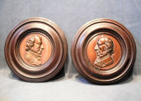 Pair of Gladstone and Disraeli Cast Iron Plaques CC69