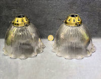 Pair of Holophane Glass Electric Lamp Shades S588