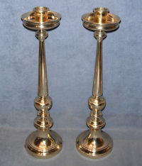 Pair of Large Brass Candlesticks