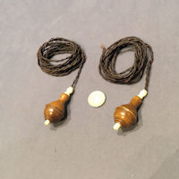 Pair of Limewood Pendant Electric Bell Pushes EP511