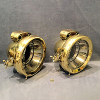 Pair of Lucas Carbide Brass Motor Vehicle Lamps