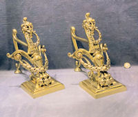 Pair of Mythical Beasts Brass Fire Dogs FD141