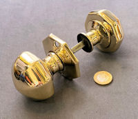 Pair of Octagonal Brass Door Knobs DH1129