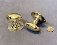 Pair of Oval Brass Door Handles DH1152