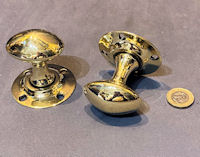 Pair of Oval Brass Door Handles DH1199