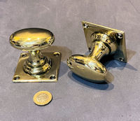 Pair of Oval Brass Door Handles, 2 pairs available DH1201