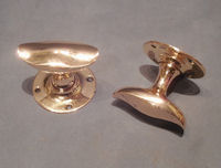 Pair of Oval Brass Door Handles DH508