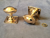 Pair of Oval Brass Door Handles DH648