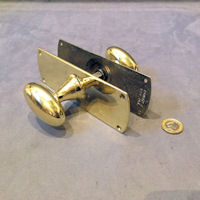 Pair of Oval Brass Door Handles, 2 very similar pairs available DH938