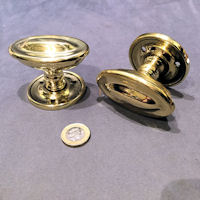 Pair of Oval Brass Door Handles, 2 pairs available DH945