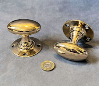 Pair of Oval Brass Door Handles DH997