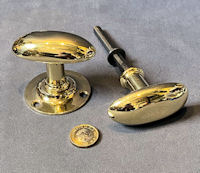 Pair of Oval Brass Door Handles DH998