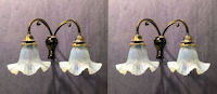 Pair of Oxidised Twin Branch Electric Wall Lights WL195