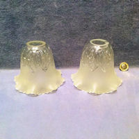Pair of Pressed and Frosted Glass Lamp Shades S462