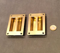Pair of Recessed Brass Sliding Door Pulls, 6 pairs available DP466
