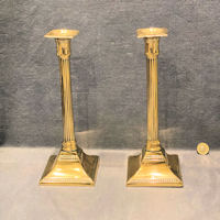 Pair of Reeded Brass Candlesticks CS238