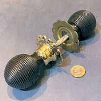 Pair of Ribbed Ebony Door Handles DH1173