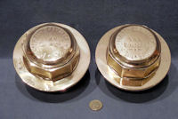 Pair of Salisbury Carriage Builders Brass Waggon Hub Caps