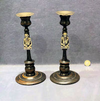 Pair of Shakespeare Oak Candlesticks CS237