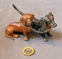 Pair of Spelter Dachshunds DC26