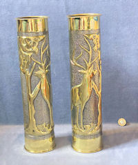 Pair of Trench Art Brass Shell Cases SC312