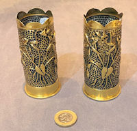 Pair of Trench Art Shellcases SC315