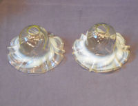 Pair of Vaseline Glass Lamp Shades