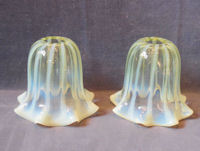 Pair of Vaseline Glass Lamp Shades