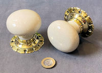 Pair of White Ceramic Door Handles DH986