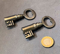 Pair of Wrought Iron Coffer Keys K223