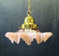 Pink and Opaline Glass Light Fitting HL479