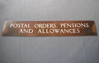 Post Office Brass Plaque