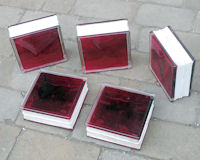 Red Glass Brick / Panels 8 available AT43 