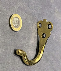 Run of Brass Hat or Coat Peg, 4 available CH60