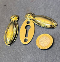 Run of Brass Keyholes with Covers, 11 available KC603