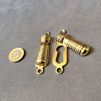 Run of Ribbed Brass Keyhole Covers, 2 available KC532
