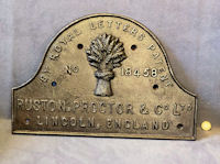 Ruston Proctor & Co Cast Iron Name Plate