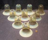 Set of 10 Vaseline Glass Lamp Shades