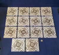 Set of 14 Sepia Decorated Wall Tiles T176