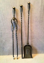 Set of 3 Burnished Steel Fire Irons