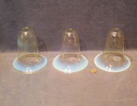 Set of 3 Vaseline Glass Lamp Shades