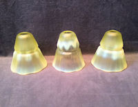 Set of 3 Vaseline Glass Lamp Shades