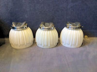 Set of 3 White Glass Lamp Shades