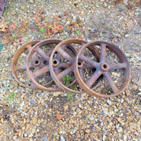 Set of 4 Cast Iron Chicken Shed Wheels W3