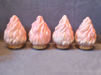 Set of 4 Pink and White Glass Flambe Shades S262