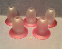 Set of 5 Cranberry Tinted Glass Lamp Shades