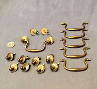 Set of 6 Brass Drop Drawer Handles CK468